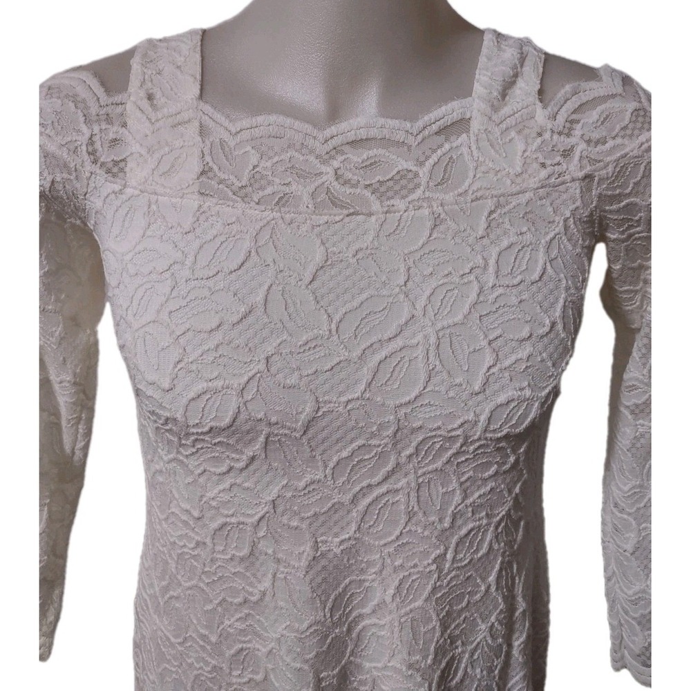 Chico's Fancy Cold-Shoulder Top Women's Size 0 Long Sleeve Blouse Cream  Floral‎